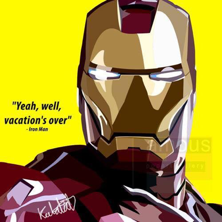 Pop Art Wall Decoration Drawing (Iron Man - Yellow)