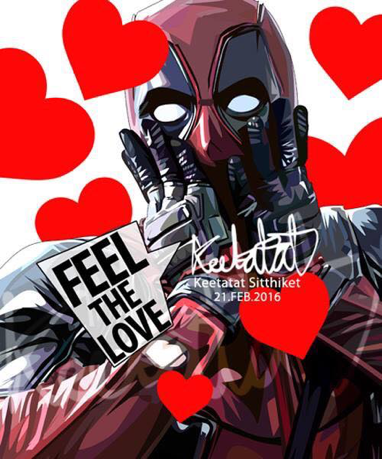 Pop Art Wall Decoration Drawing (Deadpool Love)