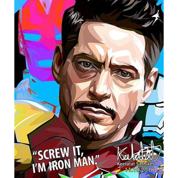 35050010067 Pop Art Poster Wall Decoration Drawing Marvel Tony Stark Iron Man Avengers