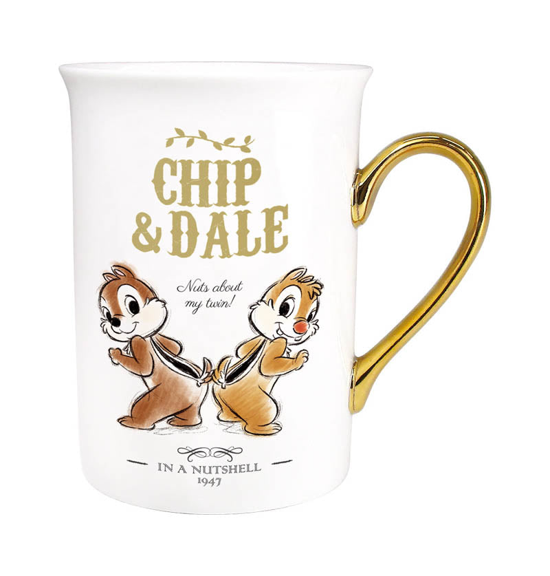 Disney Gold Mug Elegant Tea Coffee Cup Chip & Dale 2018 A/W