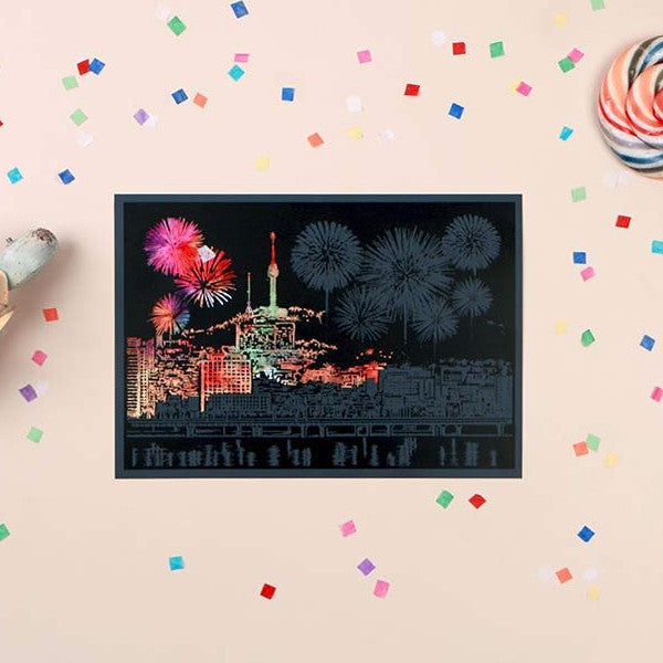 Scratch Postcard N Seoul Tower - Fireworks_Art, Fun :)_LAGO - Up-Next
