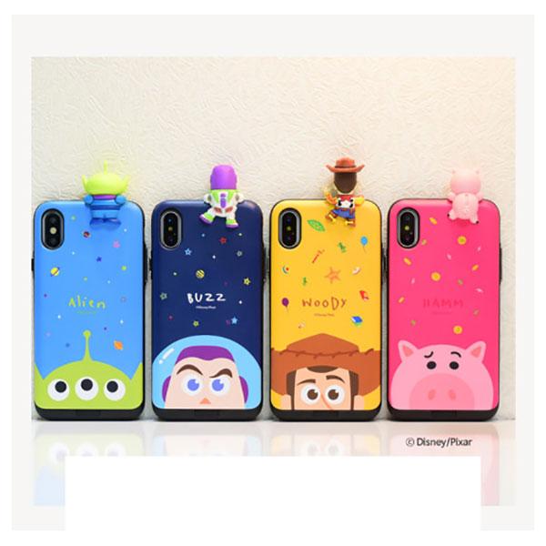 Alien Buzz Woody Hamm Toy Story Disney mini Figure Card Slot Slidable cover iphone Case
