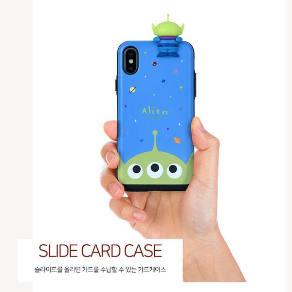 Alien Toy Story Disney mini Figure Card slot Slide cover Slim Size iphone Case