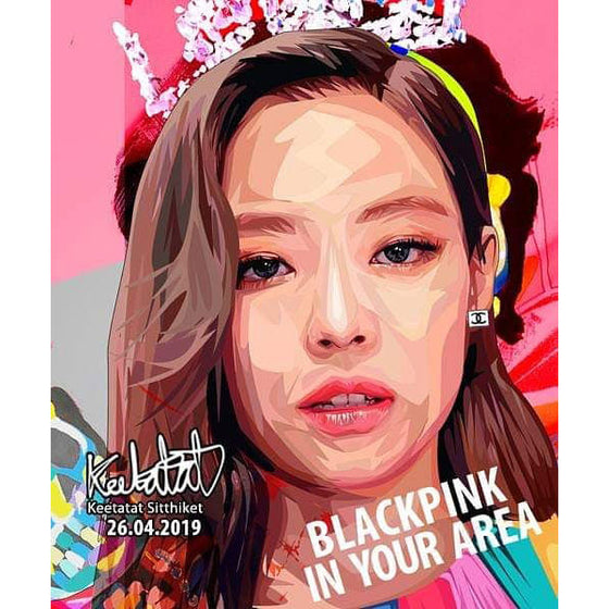 Blackpink Jennie Korea Pop Art Poster Wall Decoration Drawing Girl Group