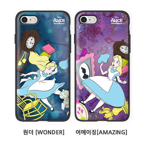 Disney Alice in Wonderland Bumper Card Holder Mirror iPhoneX XR XS Case 愛麗絲超輕防跌手機殻