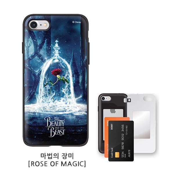 Disney Beauty & The Beast Rose iPhone Door Card Mirror Anti-Drop Case