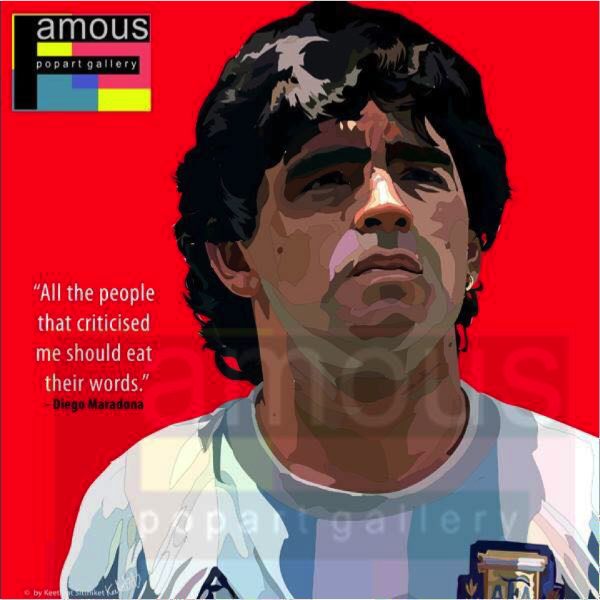 Pop Art Wall Decoration Drawing (Diego Maradona)