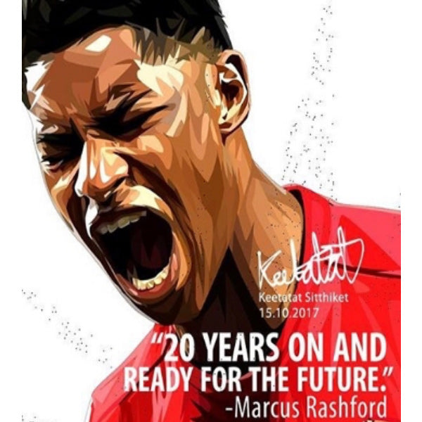 Marcus Rashfors Drawings Pop Art Wall Decoration Drawing (Marcus Rashford)