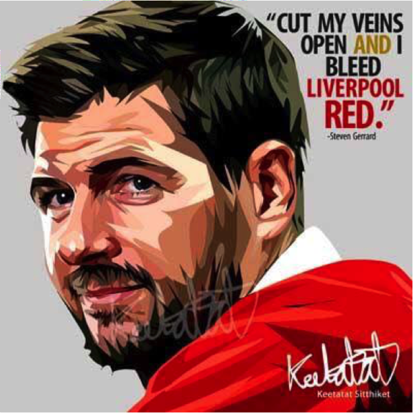 Pop Art Wall Decoration Drawing (Steven Gerrard - Cut My Veins)