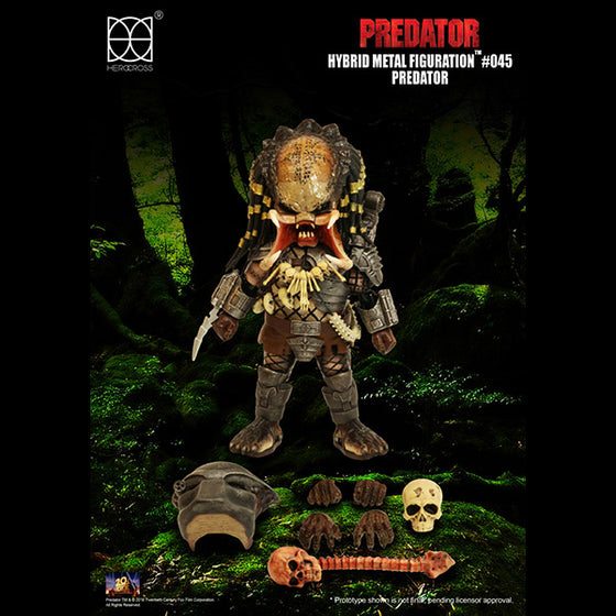 Herocross HMF#045 Film Alien vs Predator Classic Predator Diecast Action Figure Syringe gun Whips Caster