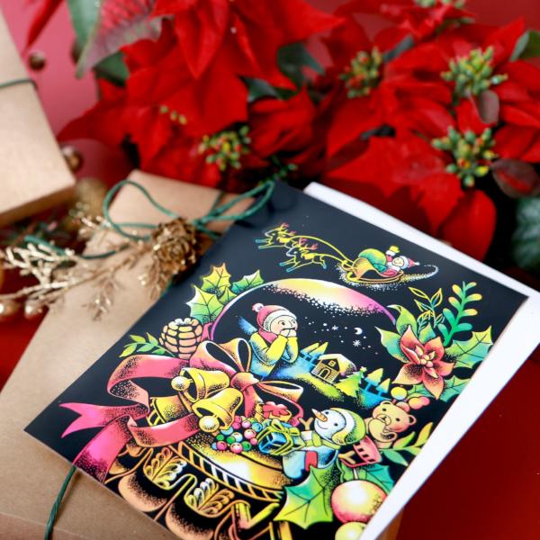 Lago Scratch Christmas Postcard - Snowglobe (new)