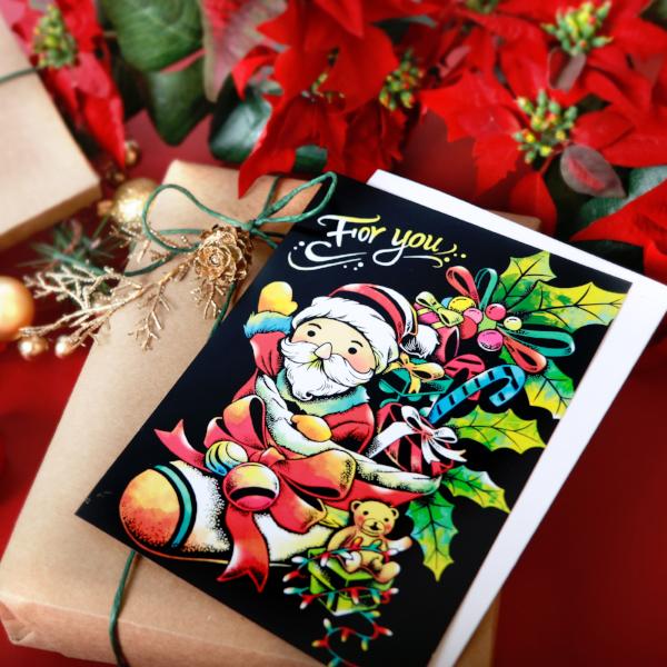 Lago Scratch Christmas Postcard - Santa (new)