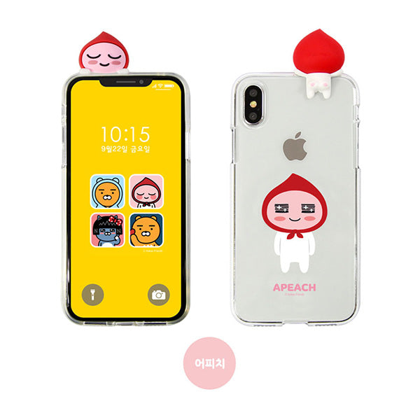KAKAO Clear Mascot APeach iPhone Case 韓國卡通人物桃子手機套保護殼 UP-NEXT HK