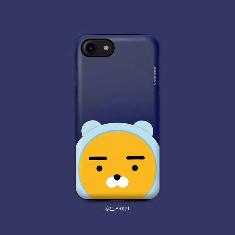 KAKAO Friends Combo Face Hoodie Ryan iPhone Case