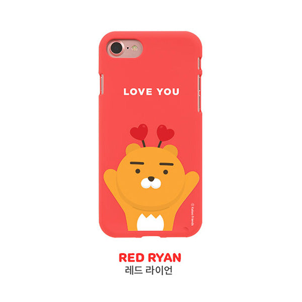 KAKAO Friends Soft Jelly Ryan iPhone Case Red Love You