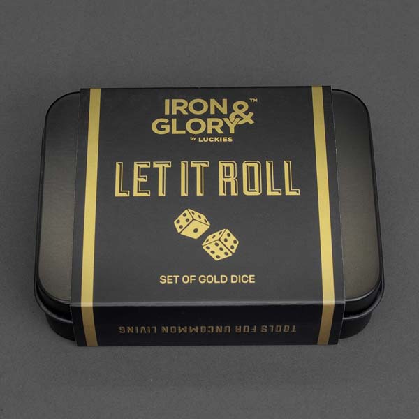 Let It Roll Metal Finished Party Dice Set