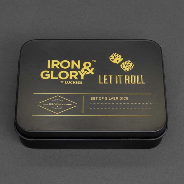 Let It Roll Metal Finished Party Dice Set