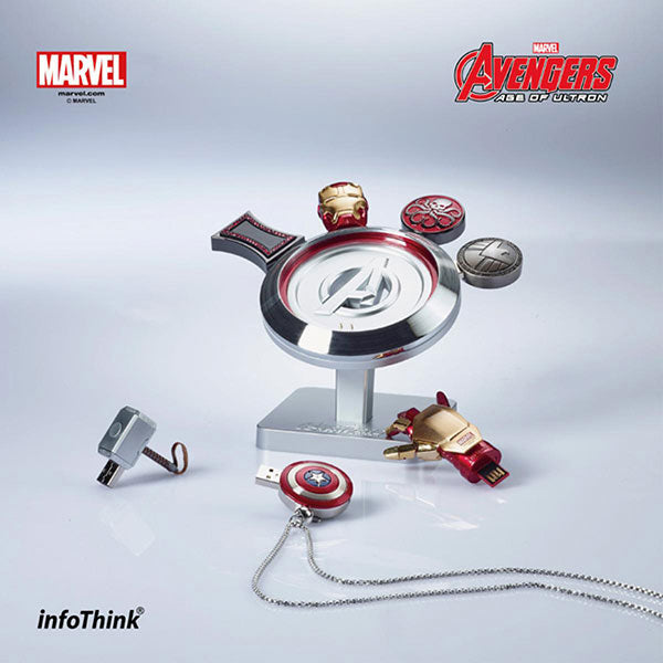 Marvel Avengers 4 Ironman Arc Reactor USB Hub Power Bank 5000mah infothink Collectibles Captain America shield Hammer Weapon