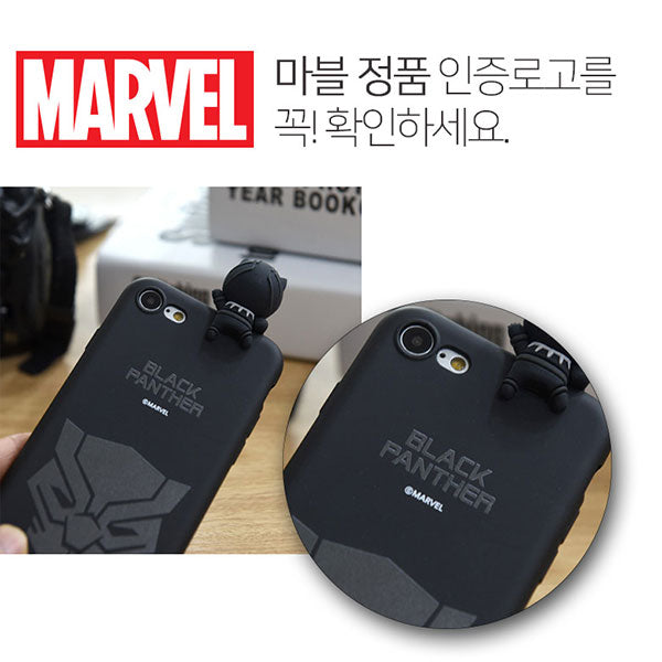 Marvel Avengers Black Panther Figure Soft iPhone XR XS MAX Case Anti Drop Shock Absorption