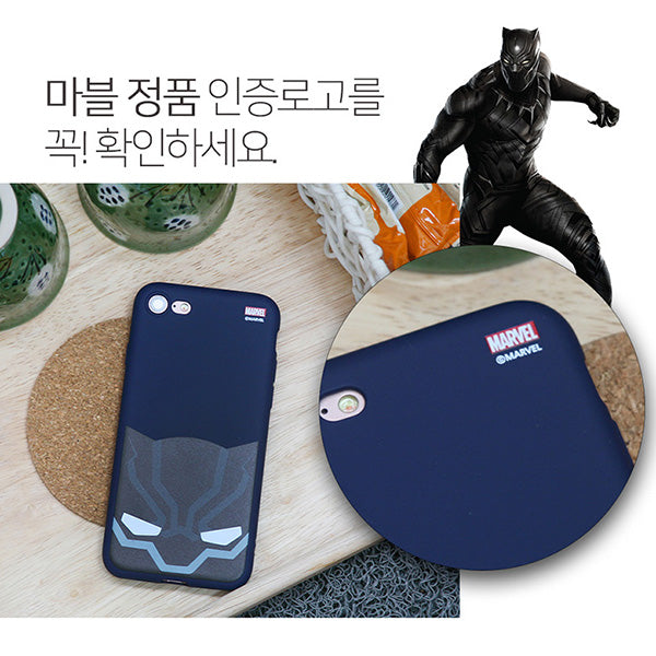 Marvel Avengers Cute Black Panther Pattern Printed Soft iPhone Case Rubber Anti Shock Falling XR XS MAX