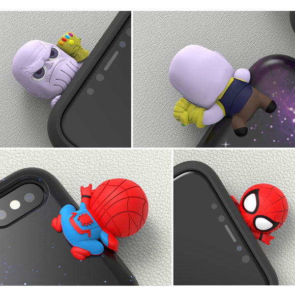 Marvel Thanos Spiderman Mini Figure Bumper Protective Phone Case Korea iPhone Xs Max