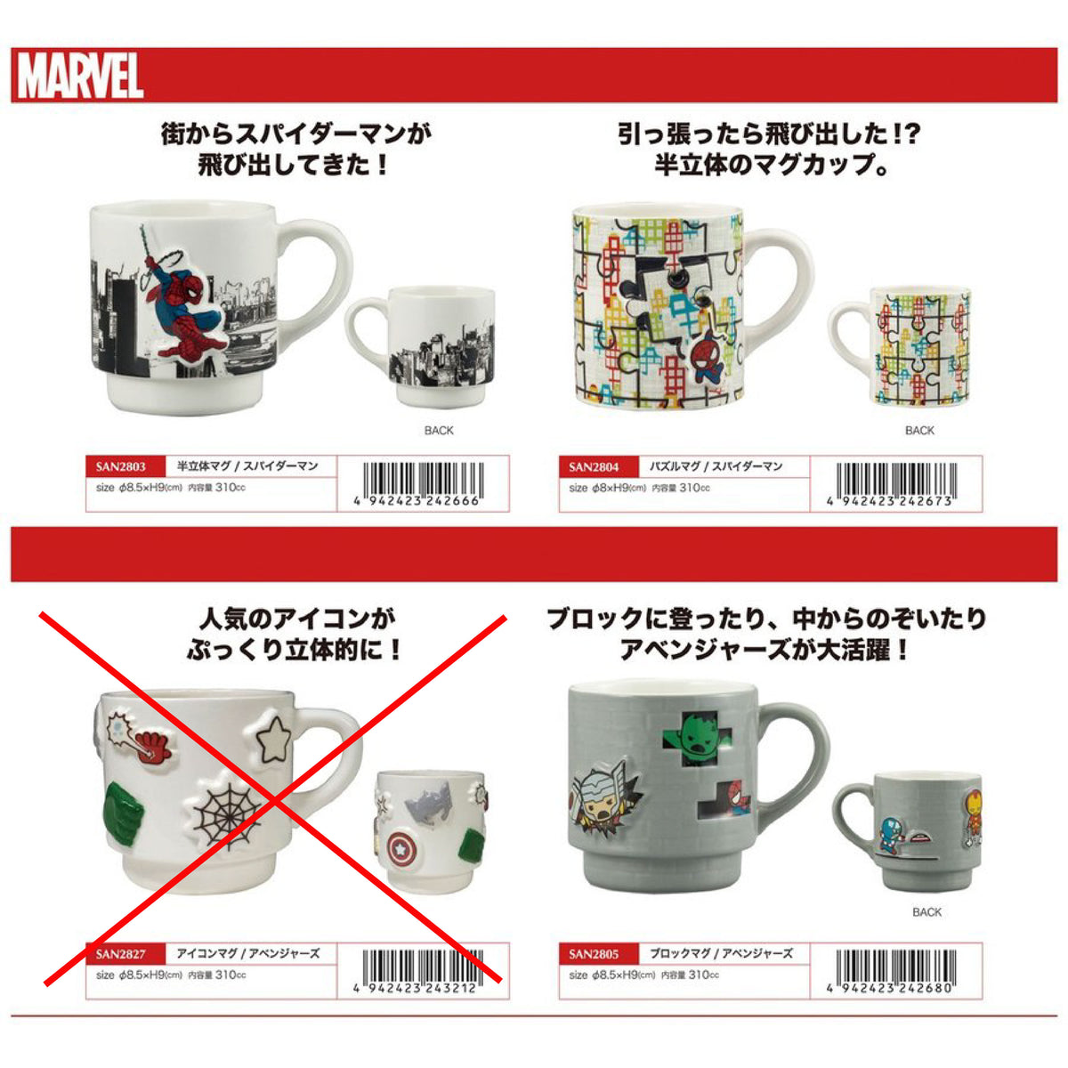 Marvel Spiderman Mug - City/ Puzzle/ Avengers