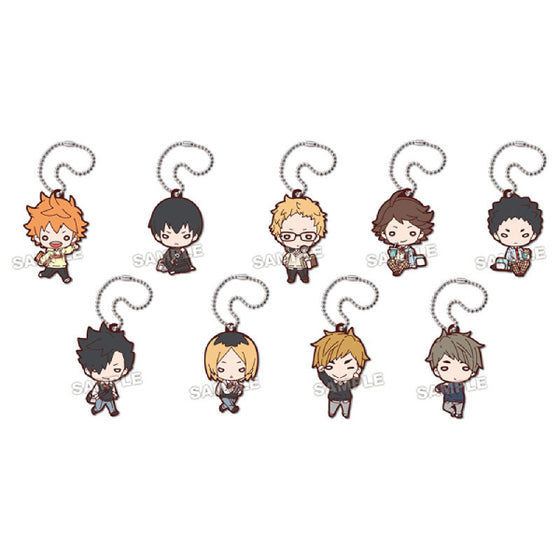 Nitotan Haikyuu! ! School Life Rubber Mascot (set of 9) 排球少年 鎖匙扣 吊飾 掛飾