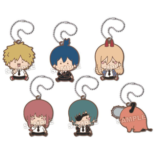 Chabichabi Chainsaw Man Rubber Keychain (set of 6) 鏈鋸人 電鋸人 淀治 電次 波奇塔 帕瓦 早川秋 瑪奇瑪 真紀真 姫野 鎖匙扣 掛飾 吊飾