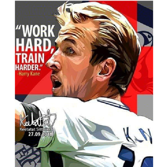 Pop Art Wall Decoration Drawing 掛畫 (Harry Kane Work hard, Train harder)