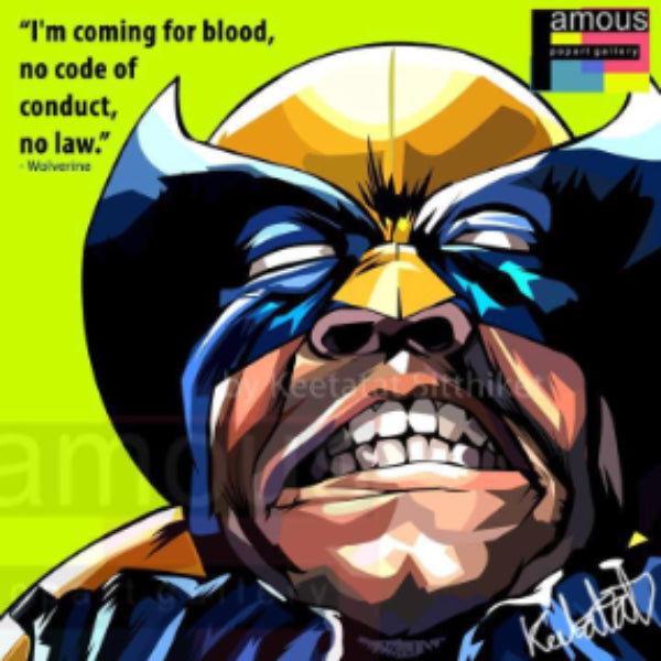 Pop Art Wall Decoration Drawing (Wolverine) 狼人 掛畫 Marvel