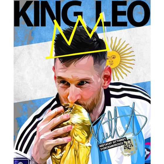 Pop Art Wall Decoration Drawing (Lionel Messi - King Leo) 美斯 掛畫