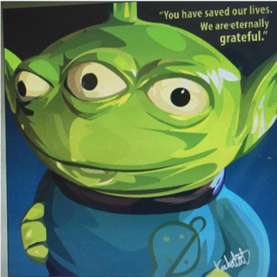 Pop Art Wall Decoration Drawing (Squeeze Toy Alien) 反斗奇兵 三眼仔