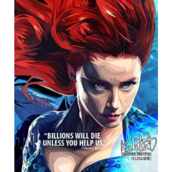 Pop Art Wall Decoration Drawing (Princess Mera - Billions will die unless you help us) 掛畫