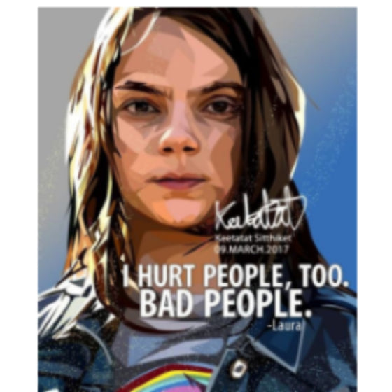 Pop Art Wall Decoration Drawing (Laura - I Hurt People, Too.Bad People) 蘿拉 掛畫