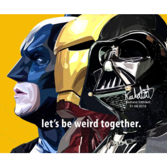 Pop Art Wall Decoration Drawing (Batman&Ironmam&Darthvader Let's Be Weird) 蝙蝠俠 鋼鐵奇俠 黑武士 掛畫 DC Marvel Star Wars