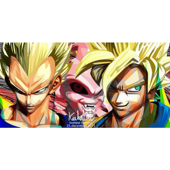 Pop Art Wall Decoration Drawing (Dragon Ball Vegeta Majin Buu Goku) 龍珠 比達 魔人布歐 孫悟空 掛畫