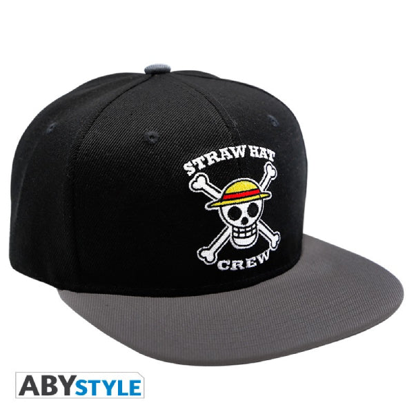ONE PIECE Snapback Cap Black Grey Skull Luffy UP-NEXT