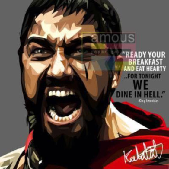 Pop Art Wall Decoration Drawing (King Leonidas) 戰狼300 列奧尼達一世 斯巴達 掛畫