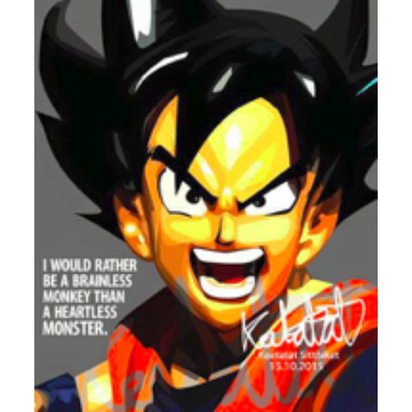 Pop Art Wall Decoration Drawing (Goku I Would Rather) 龍珠 孫悟空 掛畫