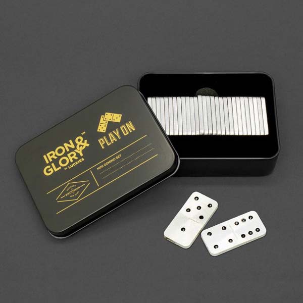 Play On Mini Game Travel Sized Aluminium Domino Set