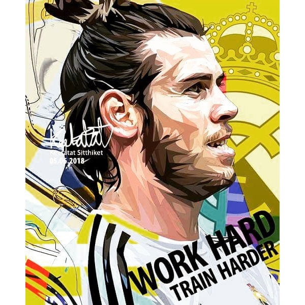 Pop Art Poster Wall Decoration Drawing Gareth Bale Real Madrid