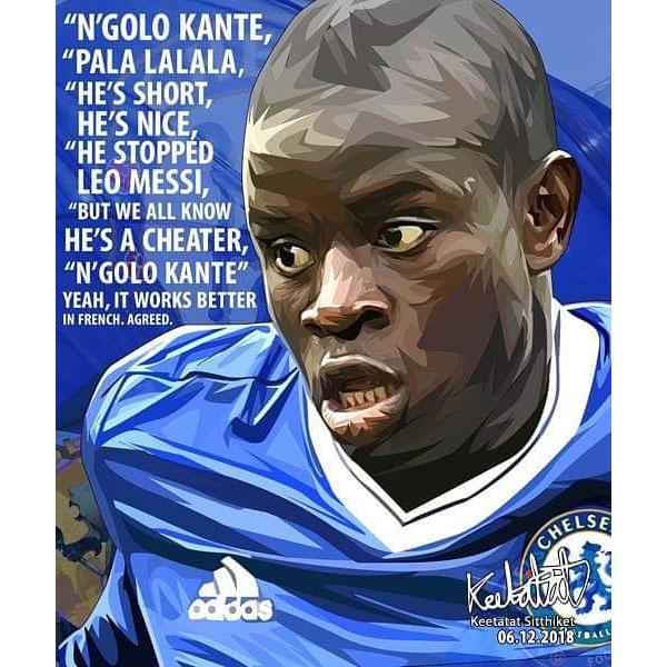 Pop Art Poster Wall Decoration Drawing N'Golo Kante Chelsea Football Club