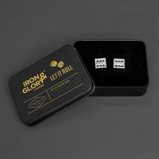 Let It Roll Metal Finished Party Dice Set