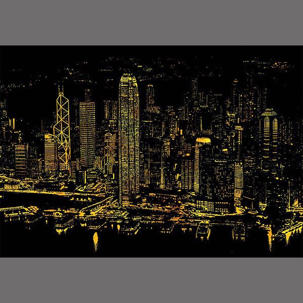 Lago Scratch Art Drawing City Night View Hong Kong
