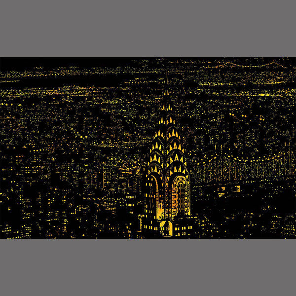 Lago Scratch Art City Night View Drawing New York Landmark Travel Gift