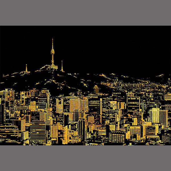 Lago Scratch Art City Night View Drawing Seoul