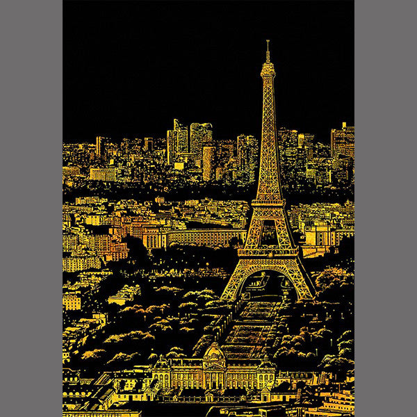 Lago Scratch Art City Night View Drawing Paris