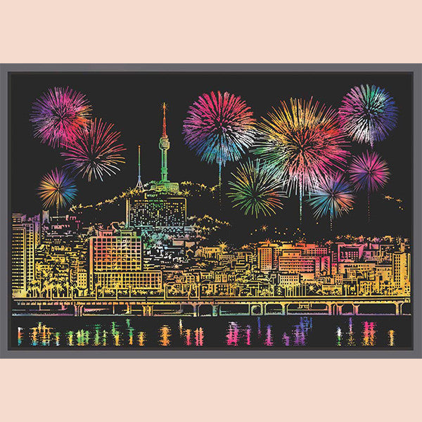 Scratch Postcard N Seoul Tower - Fireworks_Art, Fun :)_LAGO - Up-Next
