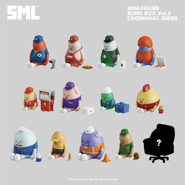 Sticky Monster Lab - Mini-Figure Blind Box Vol.3 (Working Series) (box of 12)