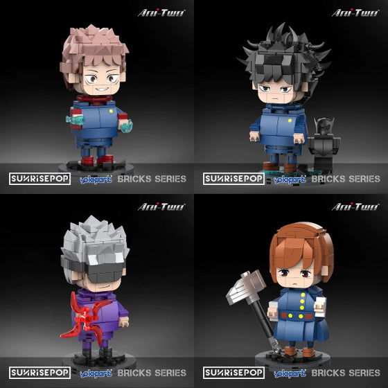 Big Head Bricks Jujutsu Kaisen (Yuji Itadori / Megumi Fushiguro / Satoru Gojo / Nobara Kugisaki) 咒術迴戰 積木